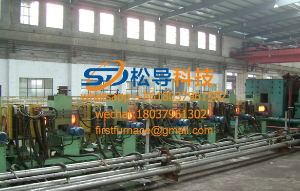 Φ219-1067 thick-walled steel pipe medium frequency induction hardening production line