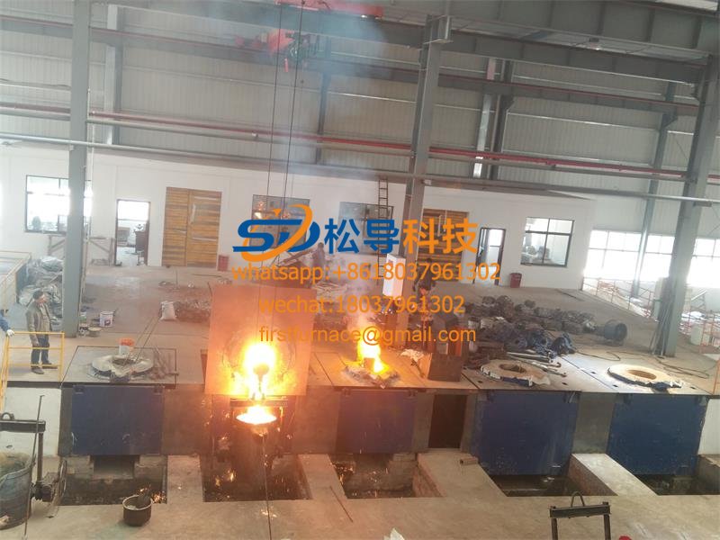 750kg steel shell induction melting furnace using site